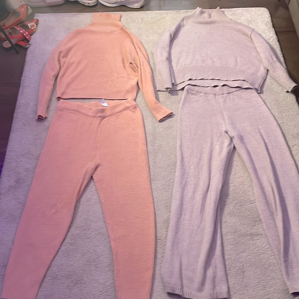 Two BooHooMan W sweatsuit Bundle. (Salmon Pink) (Mauve).